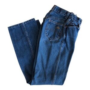 Vintage Women’s Chic Deep Blue Relaxed Jeans